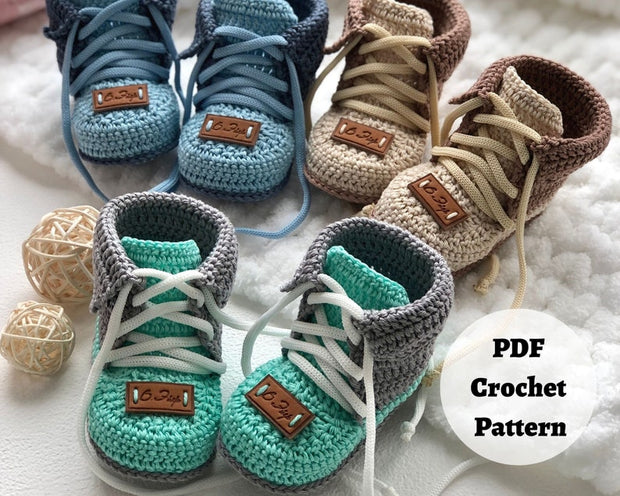 Crochet baby shoes pattern