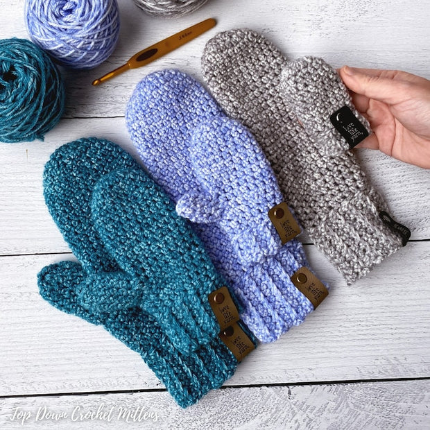 Crochet Easy Mittens for the Whole Family – PDF Pattern