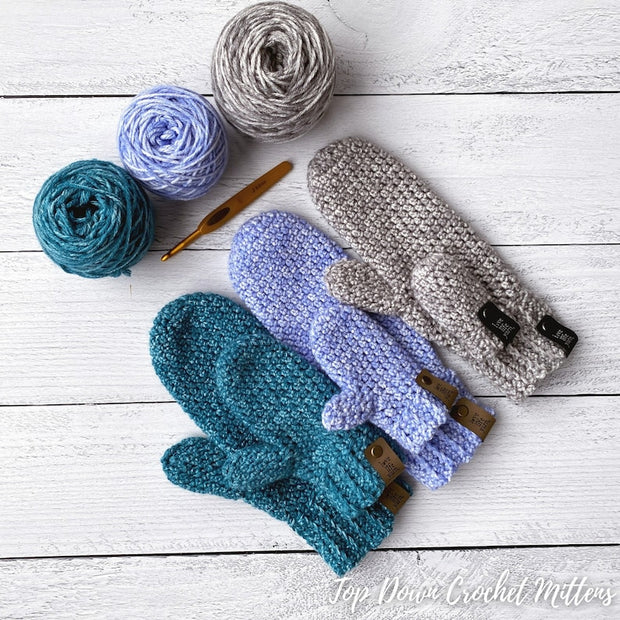 Crochet Easy Mittens for the Whole Family – PDF Pattern